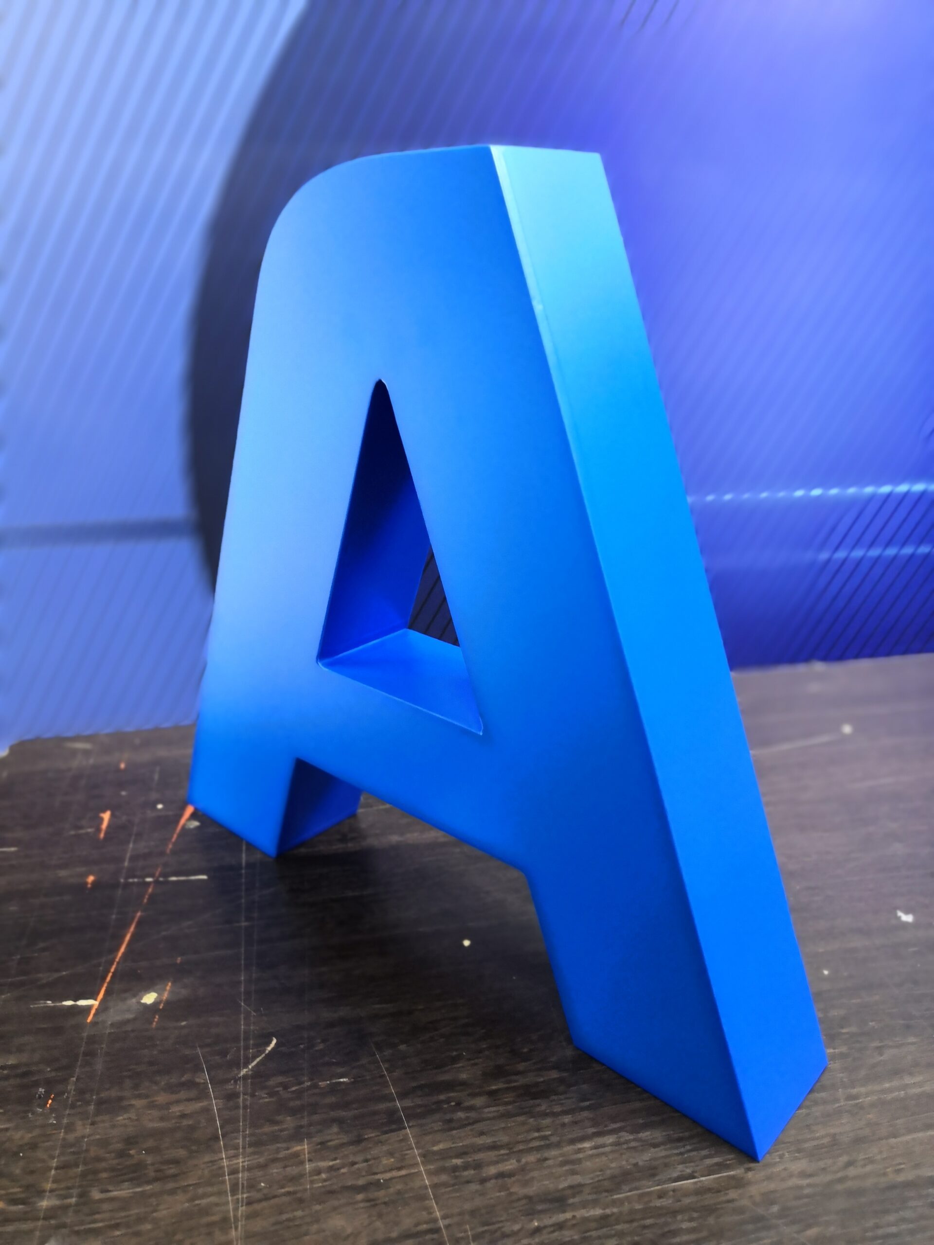 A Large 3d three dimensional fabricated letter A